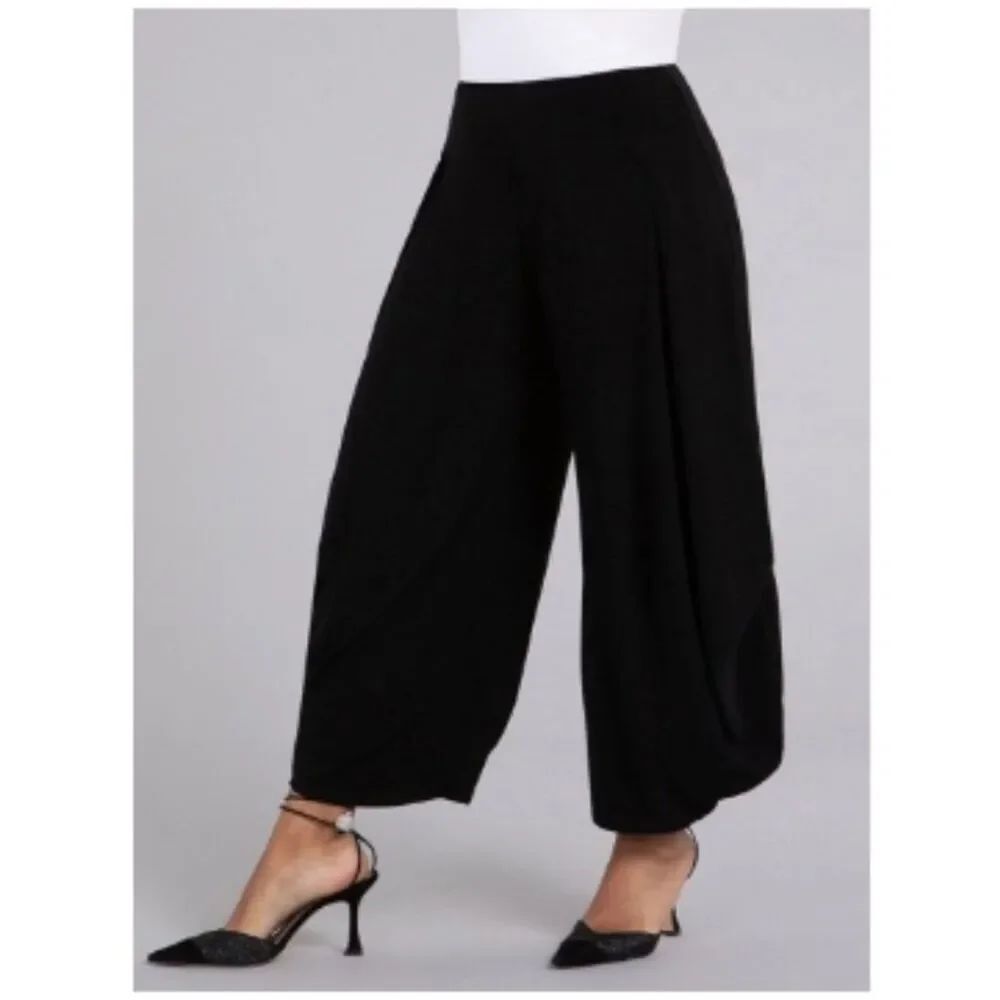 Like New! SIMPLI Dream Pants Black Wide-Leg Pull-On in Size 12
